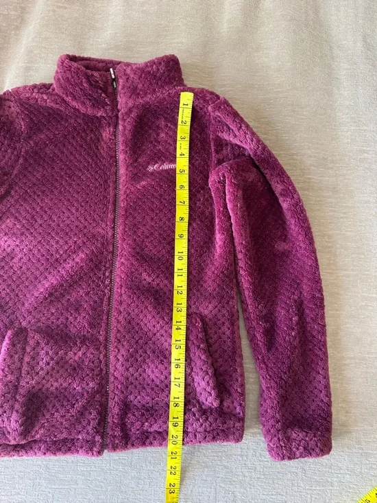Columbia Kids Fleece Jacket Youth Medium 10-12 Pink Full Zip Sherpa Cozy Soft - Picture 9 of 9